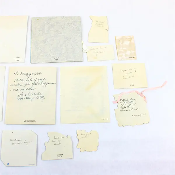 Lot of 20 Vintage 1930s Wedding Congratulations and Wedding Shower Cards USED