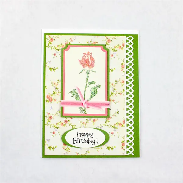 Lot of 5 Handmade Floral Design Birthday Greeting Cards