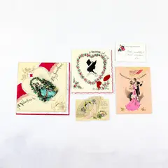 Lot of 5 Vintage 1930s Valentines Day Cards Ephemera USED