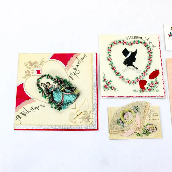Lot of 5 Vintage 1930s Valentines Day Cards Ephemera USED