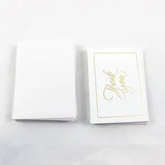 Set of 19 Hallmark Gold Script Thank You Notecards with Envelopes UNUSED