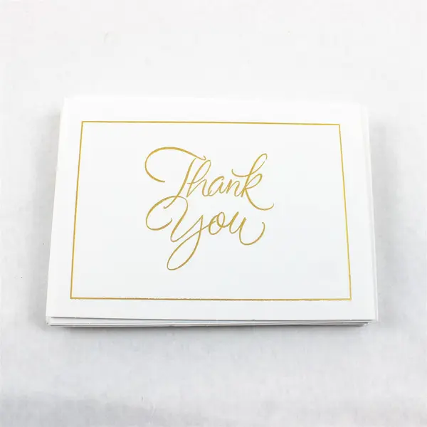 Set of 19 Hallmark Gold Script Thank You Notecards with Envelopes UNUSED