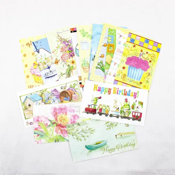 Lot of 14 Paralyzed Veterans of America Illustrated Birthday Cards UNUSED