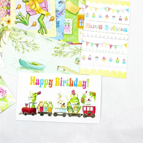 Lot of 14 Paralyzed Veterans of America Illustrated Birthday Cards UNUSED