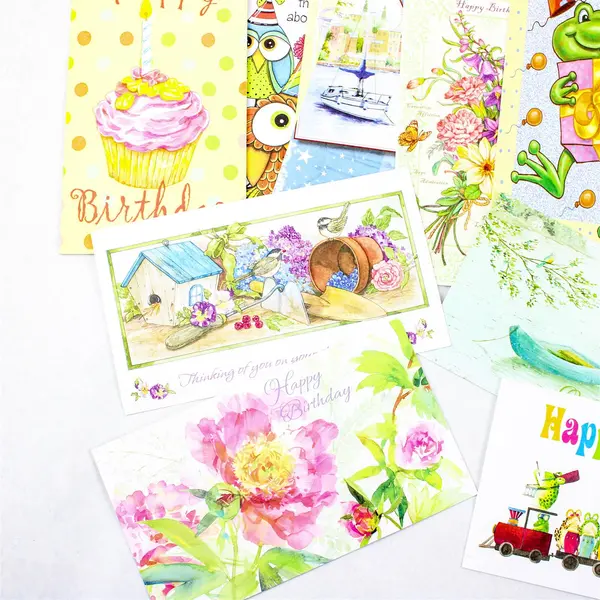 Lot of 14 Paralyzed Veterans of America Illustrated Birthday Cards UNUSED
