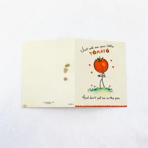 Vintage 1947 Hallmark Tomato Valentines Day Card USED