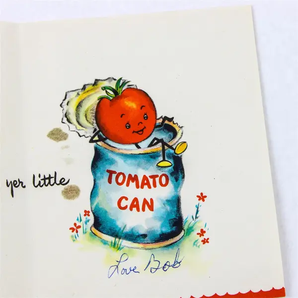 Vintage 1947 Hallmark Tomato Valentines Day Card USED