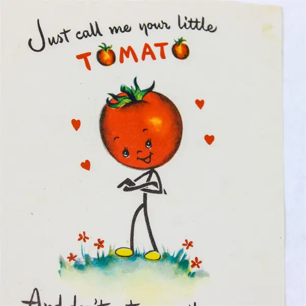 Vintage 1947 Hallmark Tomato Valentines Day Card USED