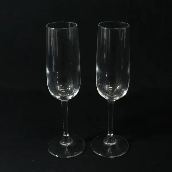 Lot of Two 8.5" Crystal Champagne Flutes Made In Italy