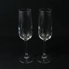 Lot of Two 8.5" Crystal Champagne Flutes Made In Italy