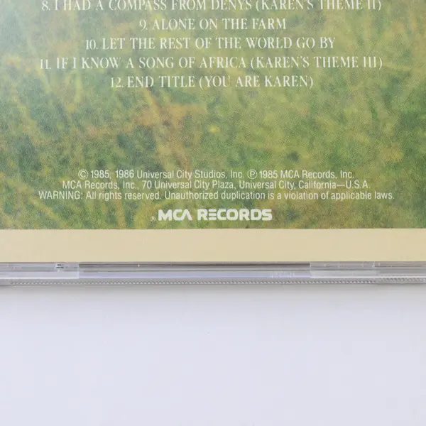 Out of Africa (Original Soundtrack Music) CD, 1985 #MCAD-6158 JVC-445