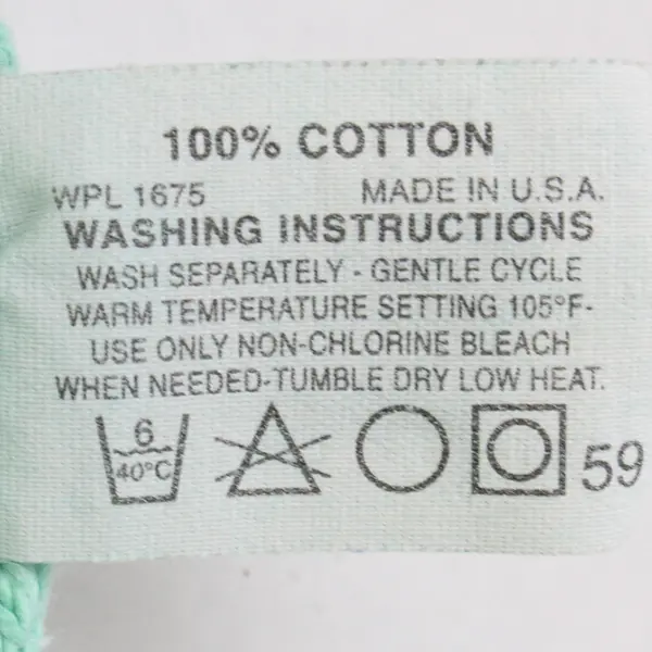 Vintage Mint Green Cotton Open-Work Knit Baby Blanket 31" x 43"
