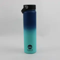Senita Athletics Blue Stainless Vacuum Insulated Water Bottle W/ Boot 11" Tall