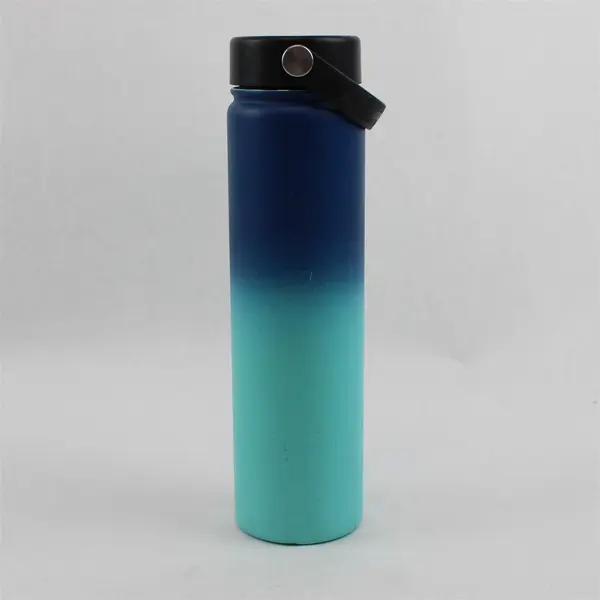 Senita Athletics Blue Stainless Vacuum Insulated Water Bottle W/ Boot 11" Tall