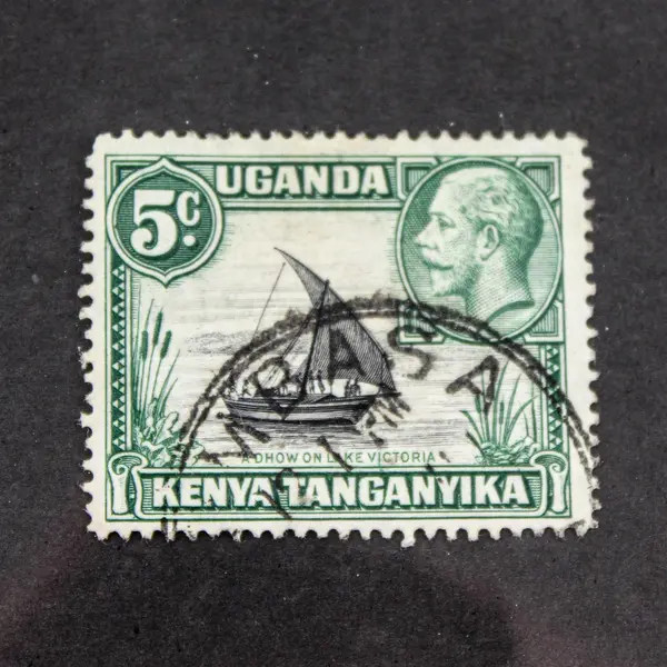 1935 Uganda Kenya Tanganyika 5c Stamp Used Hinged Clear Postmark