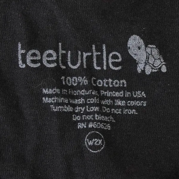 TeeTurtle Barfing Unicorn Black Graphic T-Shirt Women's 2X FLAWED