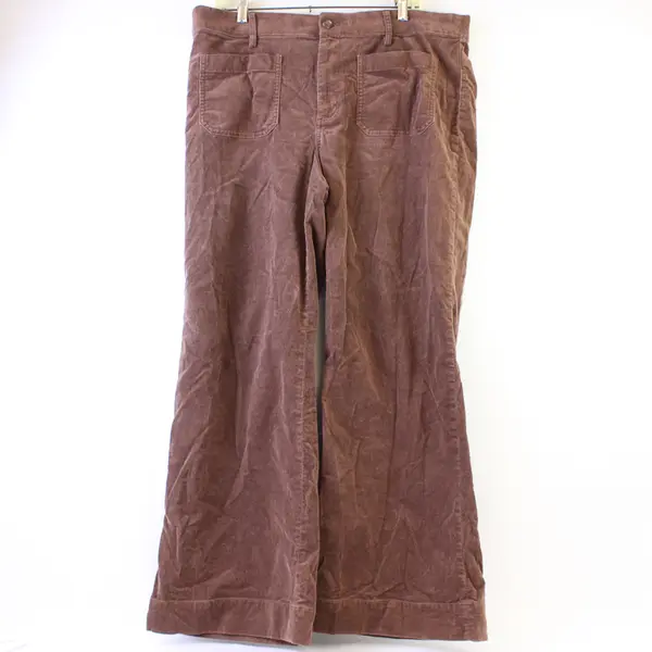 J. Crew Brown Wide-Leg Corduroy Pants Women's Size 33