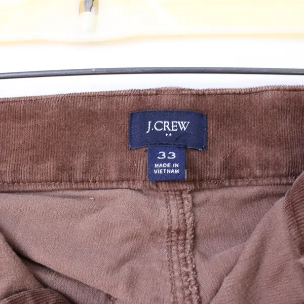 J. Crew Brown Wide-Leg Corduroy Pants Women's Size 33
