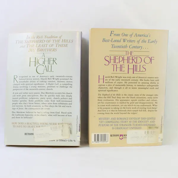 Lot of 2 Harold Bell Wright PB Books The Shepherd of the Hills A Higher Call