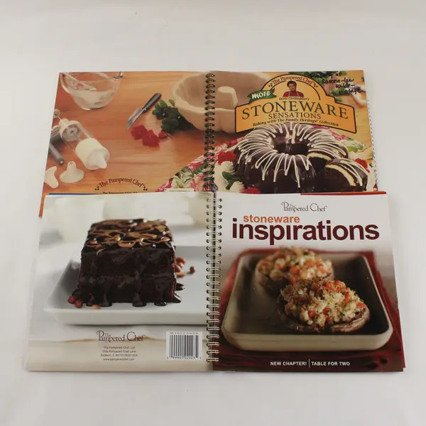 Lot of 2 Pampered Chef Cookbooks Spiral Bound Paperback 1999 & 2005 Good