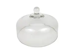 Heavy Domed Clear Glass Cake Plate or Pastry Stand Cloche Cover 10.25 Inch 
