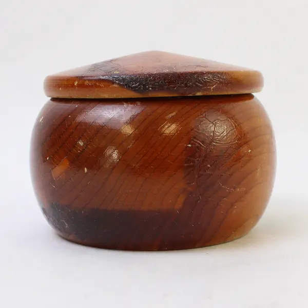 Redwood Round Trinket Box Small Jewelry Keepsake Box 3" x 2.5"