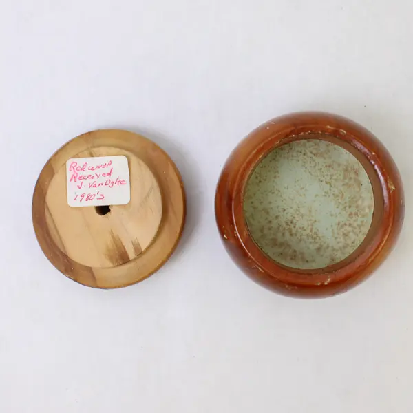 Redwood Round Trinket Box Small Jewelry Keepsake Box 3" x 2.5"