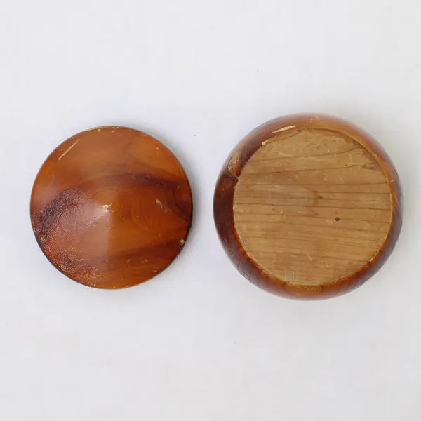 Redwood Round Trinket Box Small Jewelry Keepsake Box 3" x 2.5"