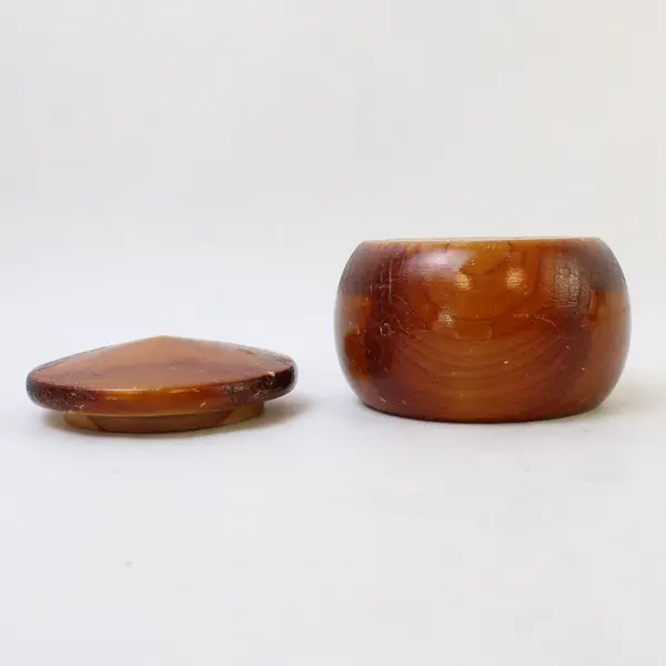 Redwood Round Trinket Box Small Jewelry Keepsake Box 3" x 2.5"