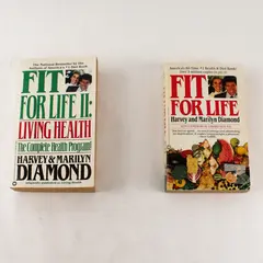 Lot of 2 Fit For Life Books by Harvey & Marilyn Diamond Book I & II 1987 & 1989
