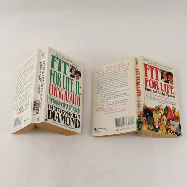Lot of 2 Fit For Life Books by Harvey & Marilyn Diamond Book I & II 1987 & 1989