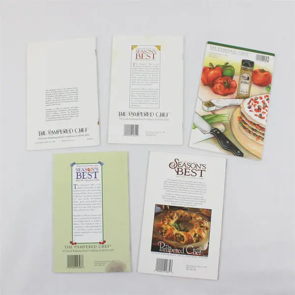 Vintage Lot of 5 Pampered Chef Season's Best Recipe Collections 1998 - 2000 Good