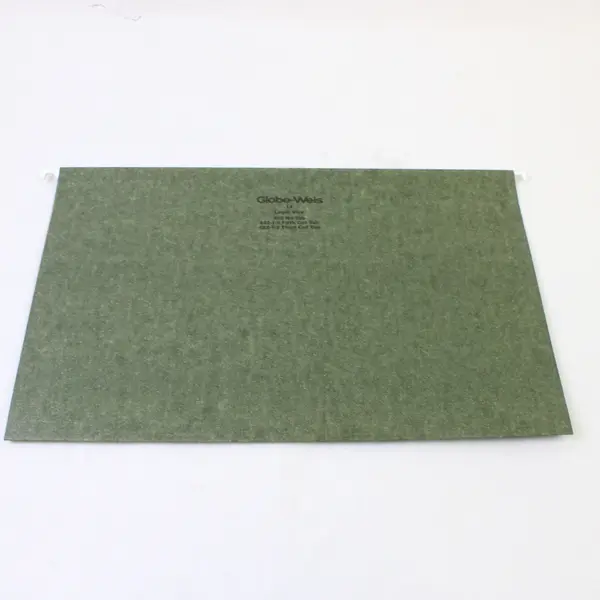 Set of 25 Globe-Weis Legal Size Green Hanging File Folders