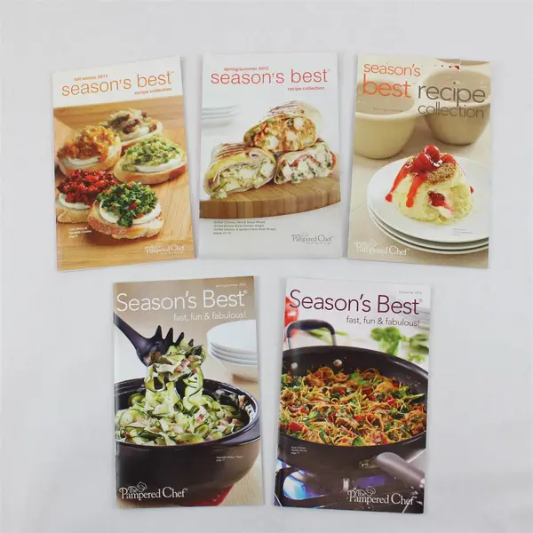 Lot of 5 Pampered Chef Season's Best Recipe Collections 2011-2014 Good