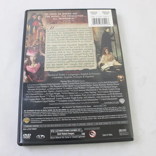 The Phantom of the Opera DVD, 2004 Full Screen Ed., #38952 
