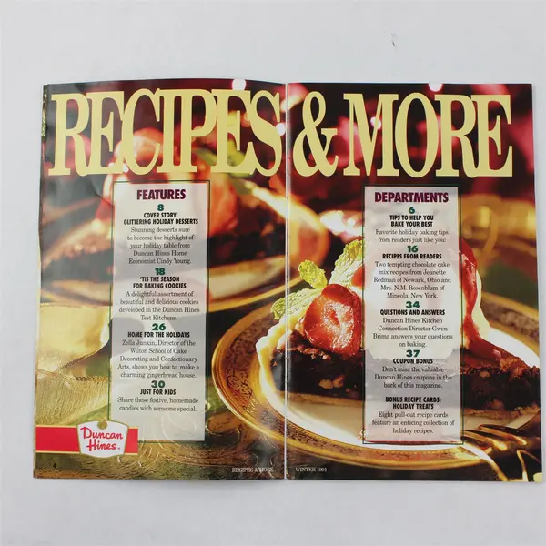 VTG Duncan Hines Recipes & More Winter 1991 Cookbook PB Pamphlet Good Condition