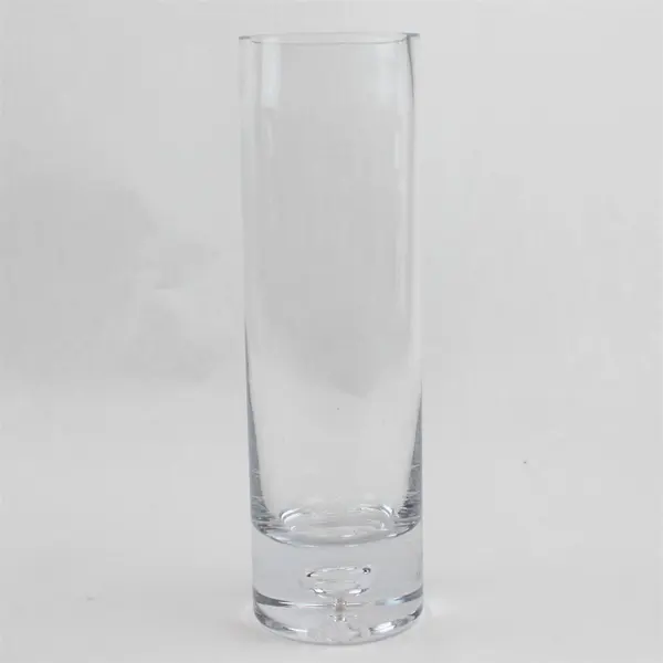 Unbranded/Unmarked Simple Cylinder Clear Glass Vase 10.25" Tall 3.25" Diameter