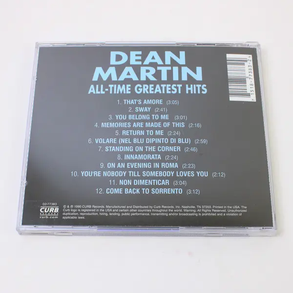 Dean Martin All-Time Greatest Hits Music CD, 1990 #D2-77383 
