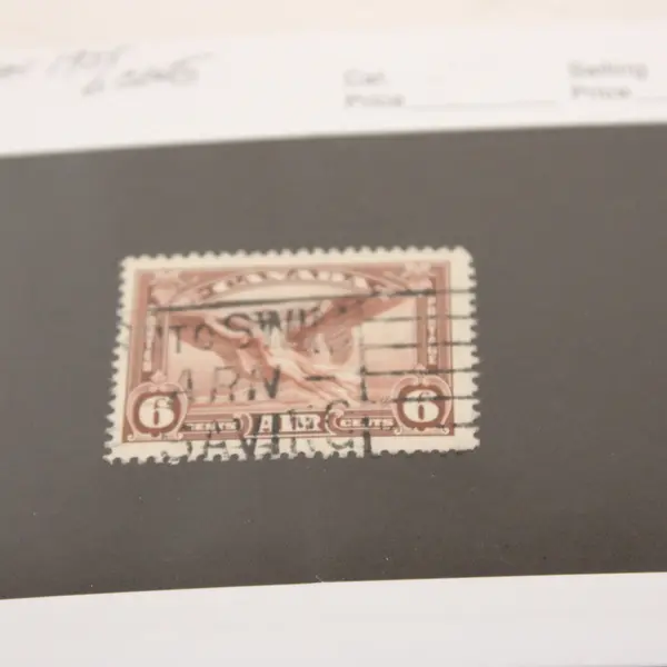 1935 Canada Air Mail 6 Cents Stamp Used Canceled Hinged 