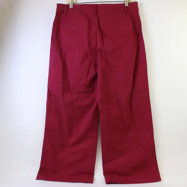 NWT LOFT Maroon Red Palmer Wide Leg Pants Women's Size 12