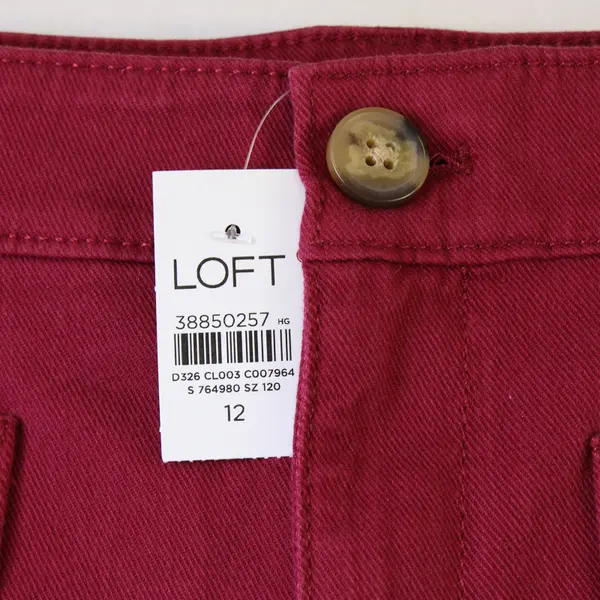 NWT LOFT Maroon Red Palmer Wide Leg Pants Women's Size 12