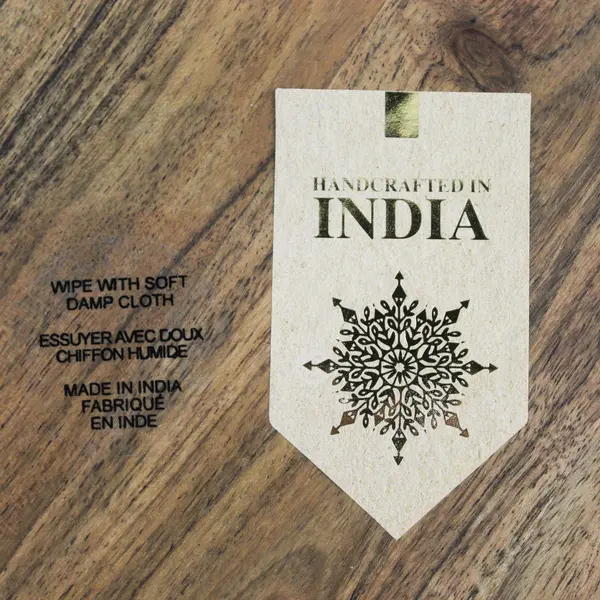 Handcrafted Wood Floral Shape Footed Trivet Made In India 10"