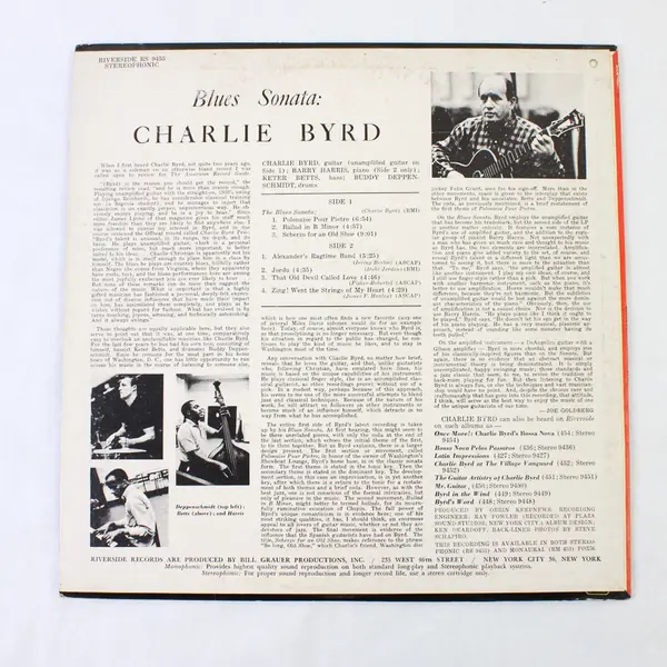 Blues Sonata Charlie Byrd 12" Vinyl Record