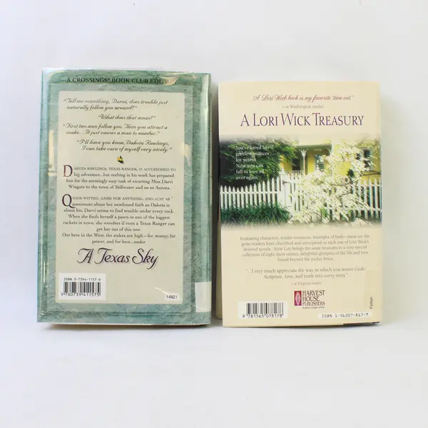Lot of 2 Lori Wick Hardcover Books: Beyond the Picket Fence & A Texas Sky