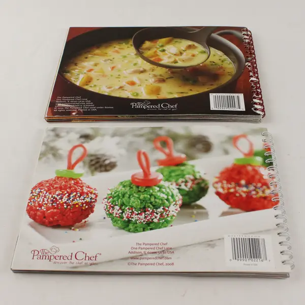 Pampered Chef Cookbooks Spiral Bound Paperback Lot of 2 2008 & 2010 Good