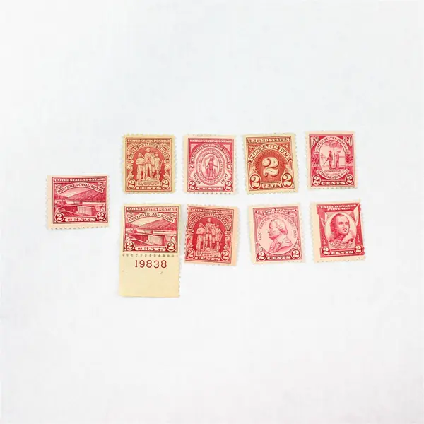 Lot Of 9 United States 2 Cent Stamps 1920s 1930s Mint Hinged