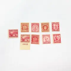 Lot Of 9 United States 2 Cent Stamps 1920s 1930s Mint Hinged