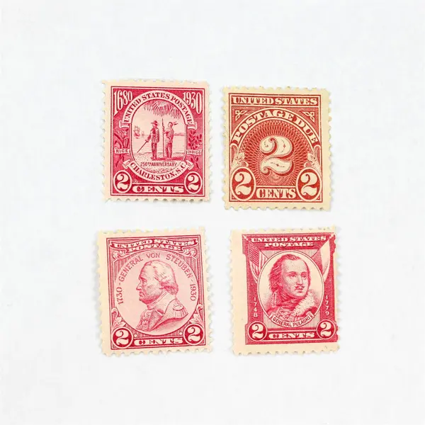 Lot Of 9 United States 2 Cent Stamps 1920s 1930s Mint Hinged