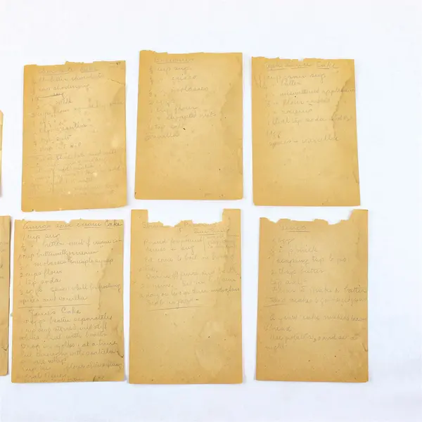 Lot Of 8 Vintage Handwritten Dessert Recipes Cake Breads Brownies 