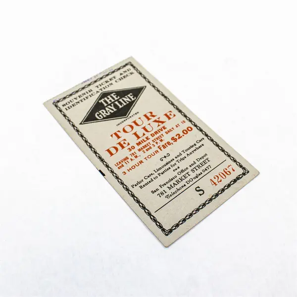Vintage Gray Line Tour De Luxe Souvenir Ticket 1930s San Francisco